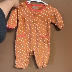 Baby Polka Dot One-Piece Romper in Orange